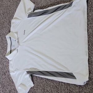 White Grey Reebok drifit Golf Polo